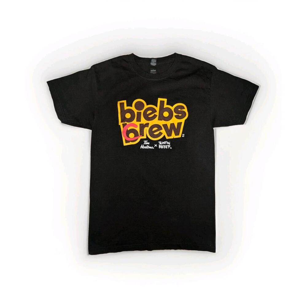 Justin Bieber x Tim Hortons T-shirt Tim Biebs Size. S Band Tee Graphic Tour